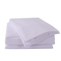 Venta al por mayor 200TC barato blanco plana poliéster sábanas de algodón